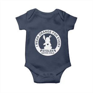I Wear Orange For Every Stolen American Native Child Baby Onesie Bring Our Children Home Orange Day TS10 Navy Print Your Wear