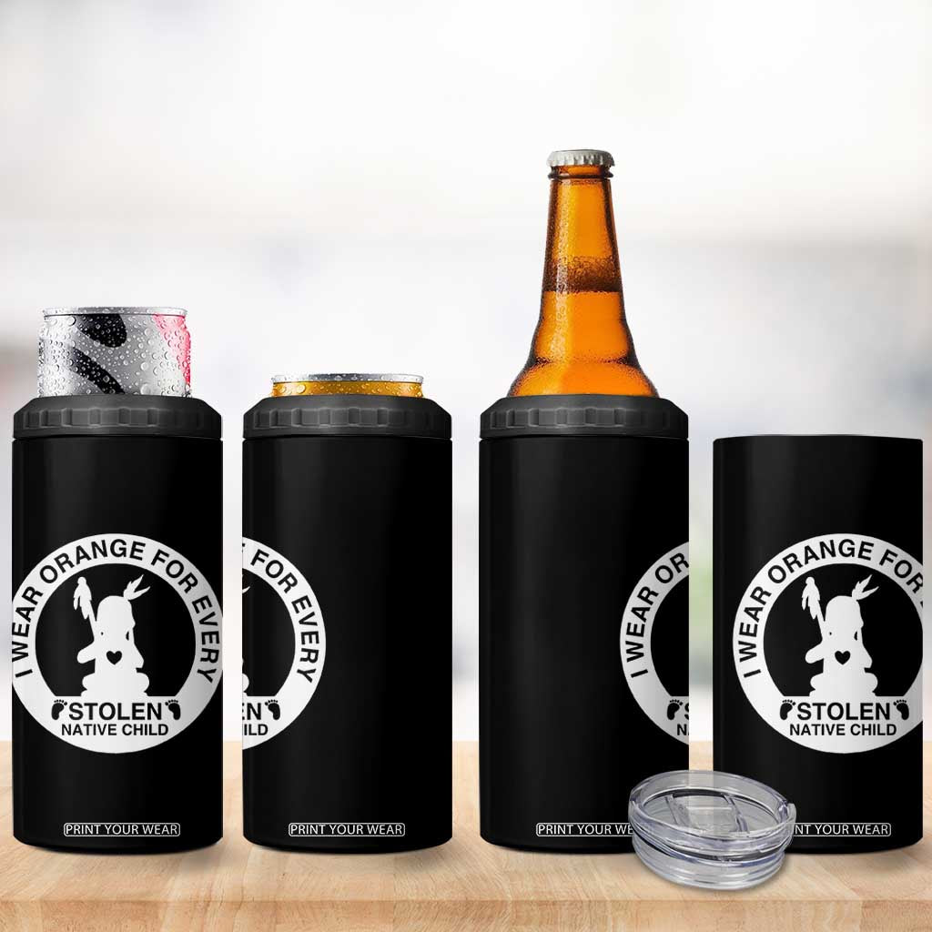 I Wear Orange For Every Stolen American Native Child 4 in 1 Can Cooler Tumbler Bring Our Children Home Orange Day TS10 Print Your Wear