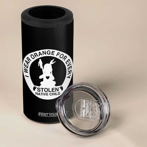 I Wear Orange For Every Stolen American Native Child 4 in 1 Can Cooler Tumbler Bring Our Children Home Orange Day TS10 Print Your Wear