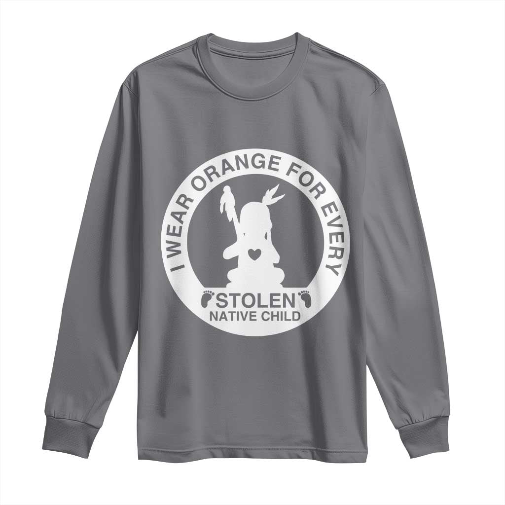 I Wear Orange For Every Stolen American Native Child Long Sleeve Shirt Bring Our Children Home Orange Day TS10 Charcoal Print Your Wear