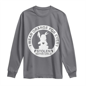 I Wear Orange For Every Stolen American Native Child Long Sleeve Shirt Bring Our Children Home Orange Day TS10 Charcoal Print Your Wear