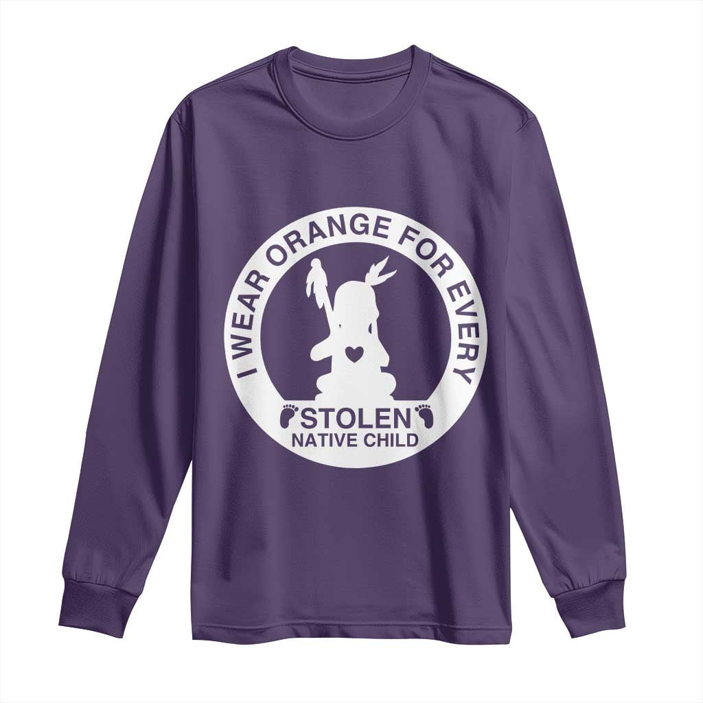 I Wear Orange For Every Stolen American Native Child Long Sleeve Shirt Bring Our Children Home Orange Day TS10 Purple Print Your Wear