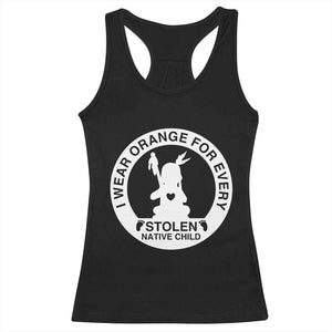 I Wear Orange For Every Stolen American Native Child Racerback Tank Top Bring Our Children Home Orange Day TS10 Black Print Your Wear