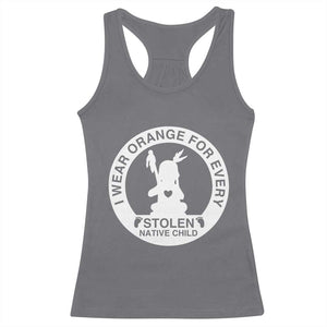 I Wear Orange For Every Stolen American Native Child Racerback Tank Top Bring Our Children Home Orange Day TS10 Charcoal Print Your Wear