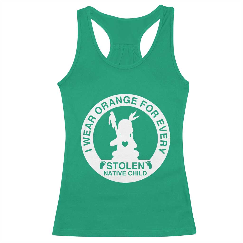 I Wear Orange For Every Stolen American Native Child Racerback Tank Top Bring Our Children Home Orange Day TS10 Irish Green Print Your Wear