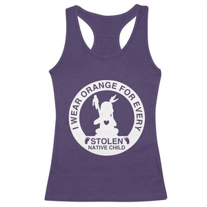 I Wear Orange For Every Stolen American Native Child Racerback Tank Top Bring Our Children Home Orange Day TS10 Purple Print Your Wear