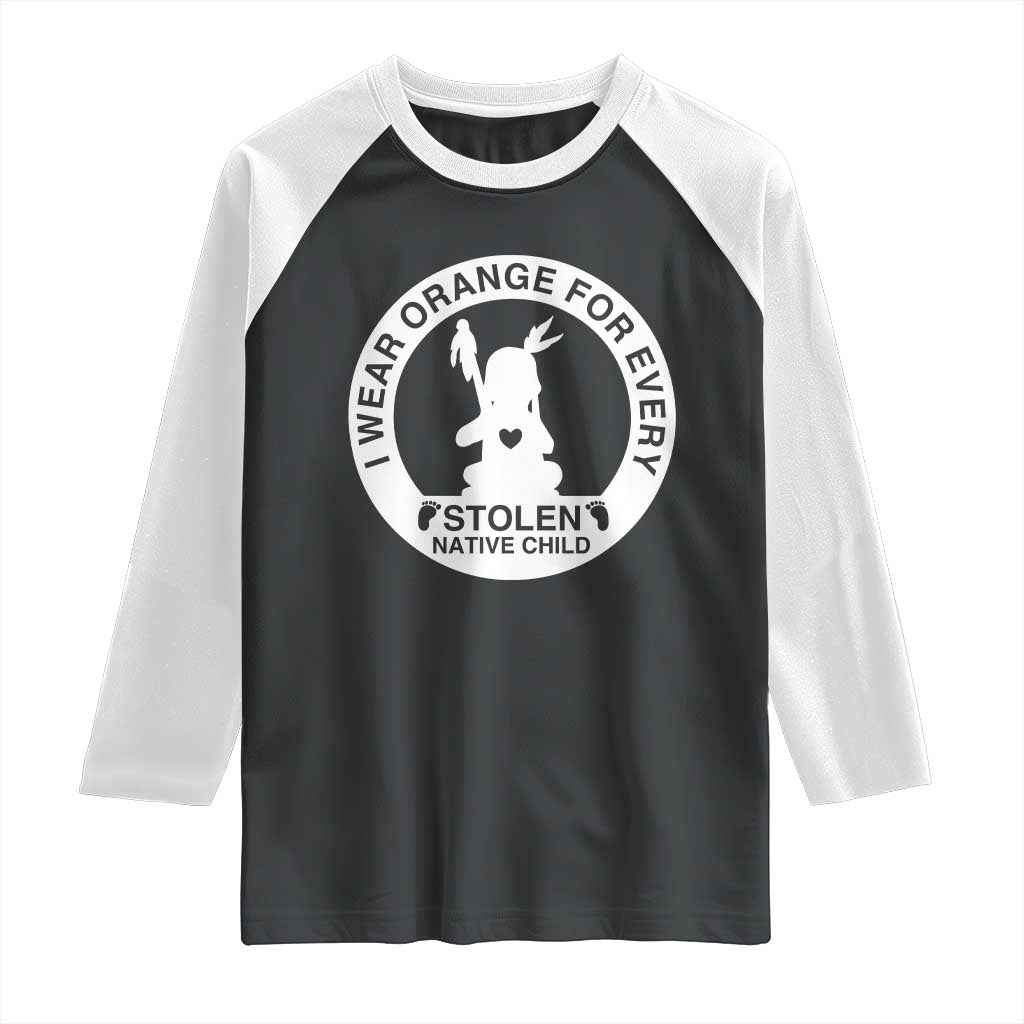 I Wear Orange For Every Stolen American Native Child Raglan Shirt Bring Our Children Home Orange Day TS10 Black White Print Your Wear