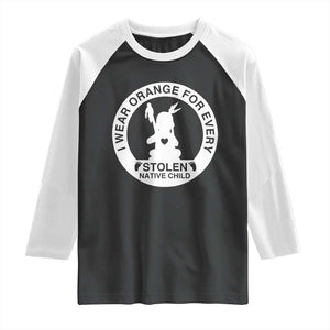 I Wear Orange For Every Stolen American Native Child Raglan Shirt Bring Our Children Home Orange Day TS10 Black White Print Your Wear