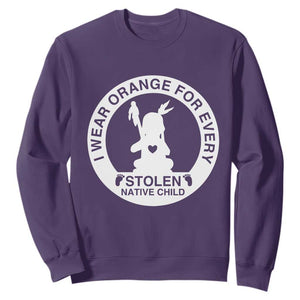 I Wear Orange For Every Stolen American Native Child Sweatshirt Bring Our Children Home Orange Day TS10 Purple Print Your Wear