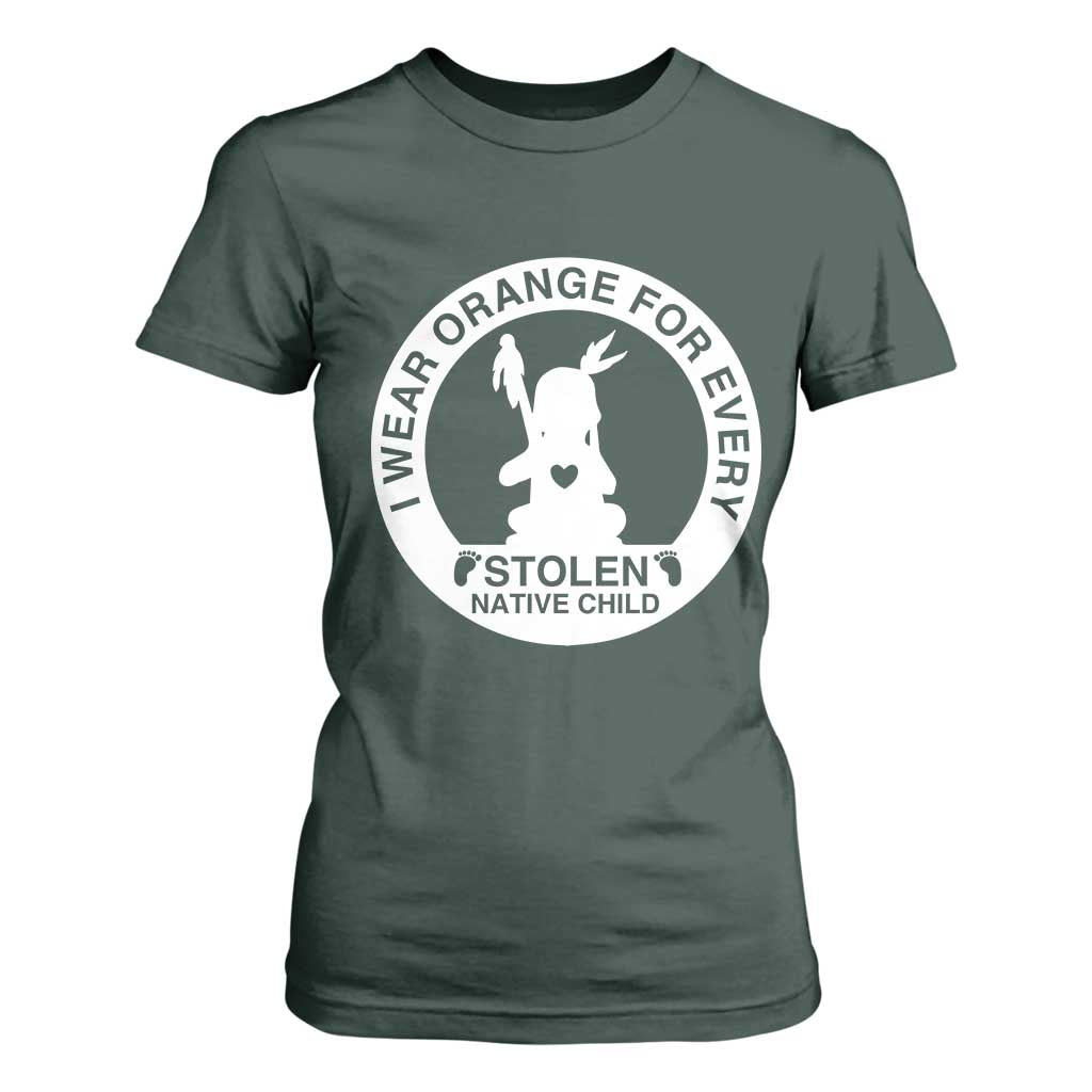I Wear Orange For Every Stolen American Native Child T Shirt For Women Bring Our Children Home Orange Day TS10 Dark Forest Green Print Your Wear