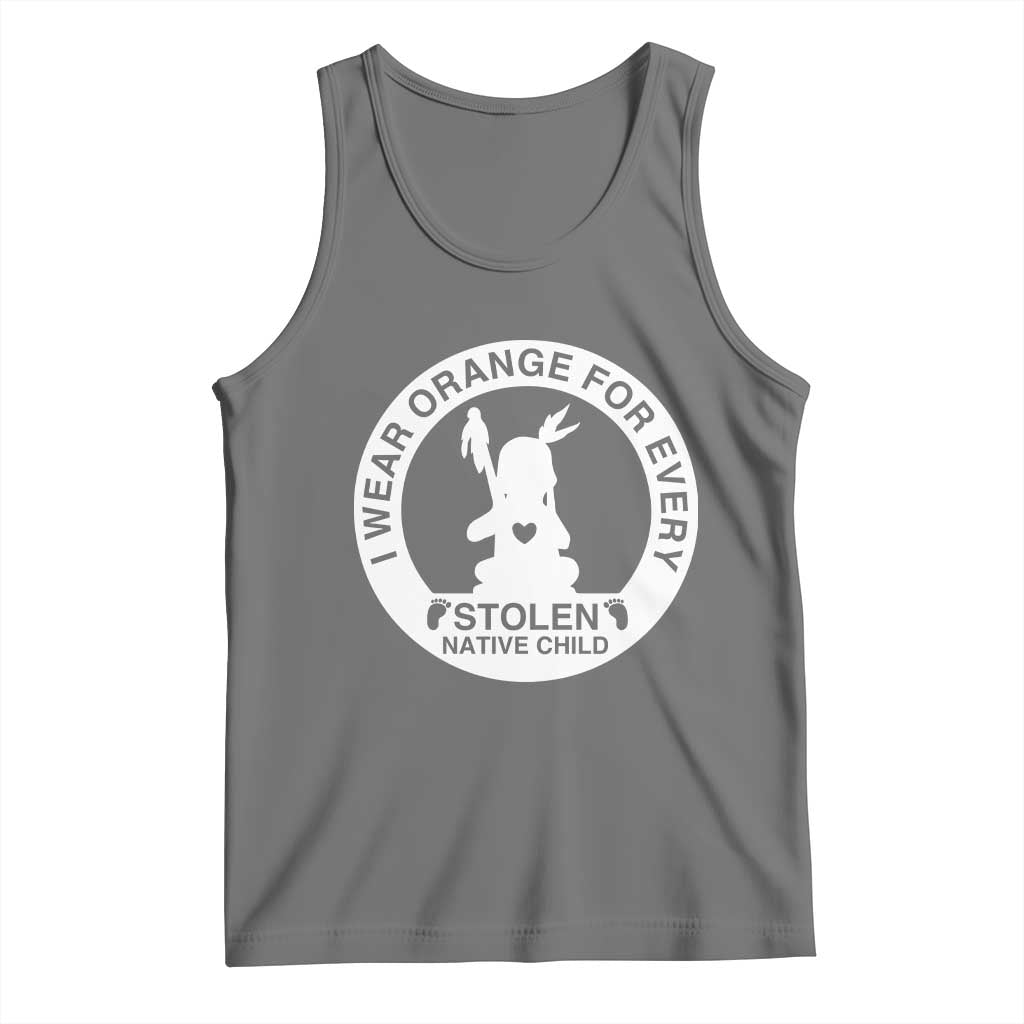 I Wear Orange For Every Stolen American Native Child Tank Top Bring Our Children Home Orange Day TS10 Black Heather Print Your Wear