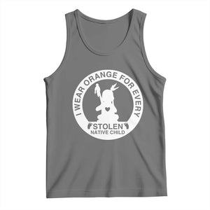I Wear Orange For Every Stolen American Native Child Tank Top Bring Our Children Home Orange Day TS10 Black Heather Print Your Wear