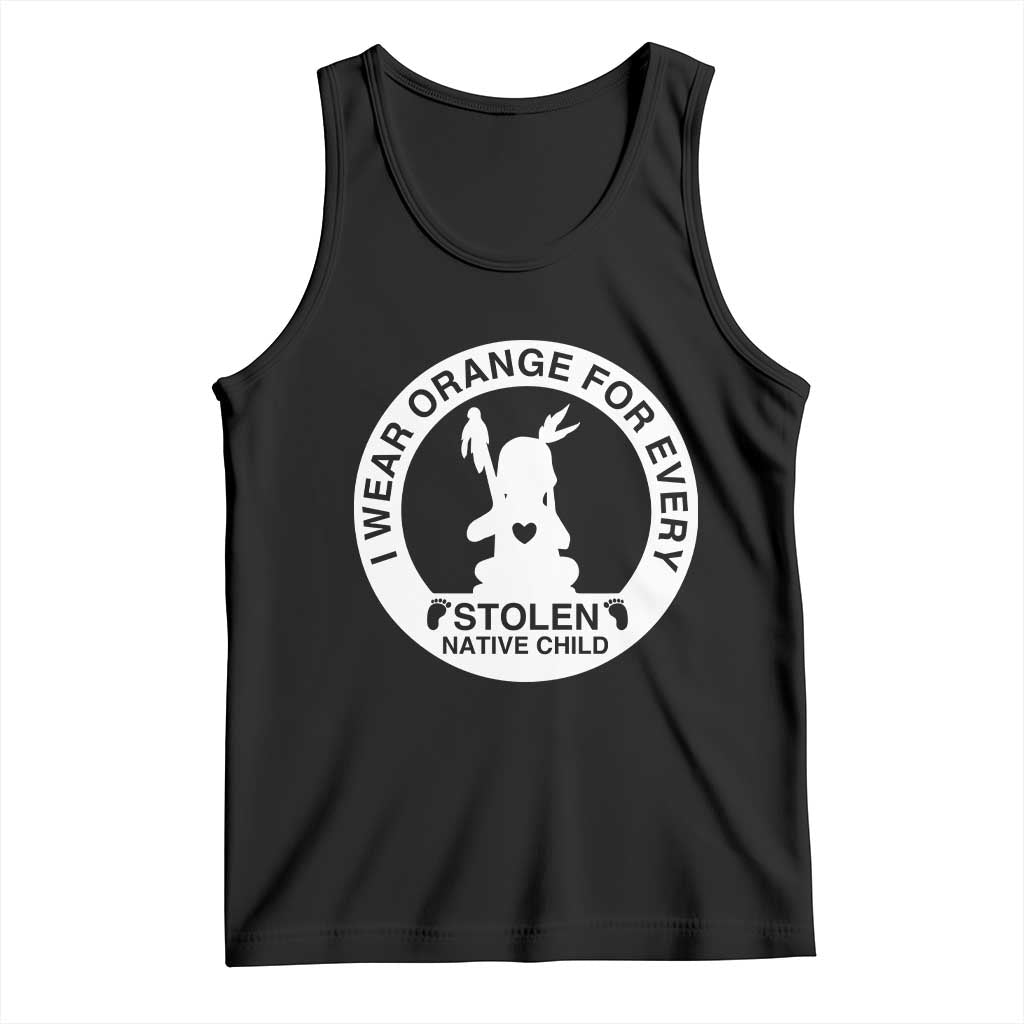 I Wear Orange For Every Stolen American Native Child Tank Top Bring Our Children Home Orange Day TS10 Black Print Your Wear