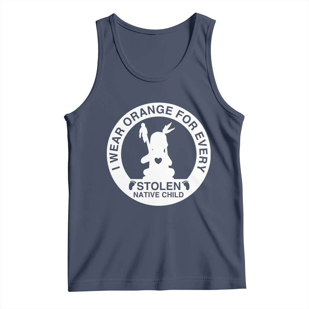 I Wear Orange For Every Stolen American Native Child Tank Top Bring Our Children Home Orange Day TS10 Navy Print Your Wear