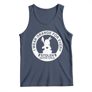I Wear Orange For Every Stolen American Native Child Tank Top Bring Our Children Home Orange Day TS10 Navy Print Your Wear