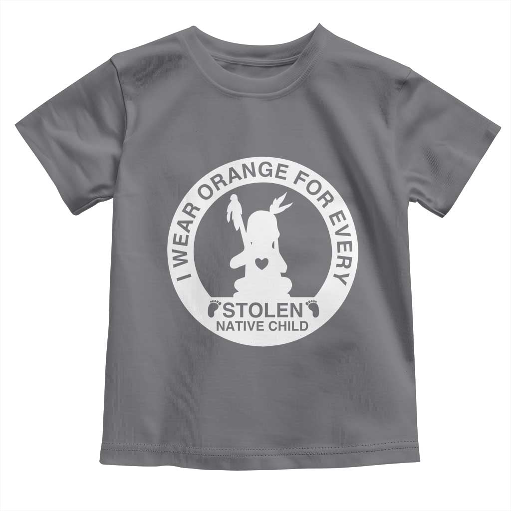 I Wear Orange For Every Stolen American Native Child Toddler T Shirt Bring Our Children Home Orange Day TS10 Charcoal Print Your Wear