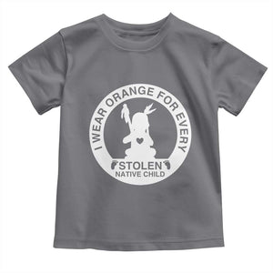 I Wear Orange For Every Stolen American Native Child Toddler T Shirt Bring Our Children Home Orange Day TS10 Charcoal Print Your Wear