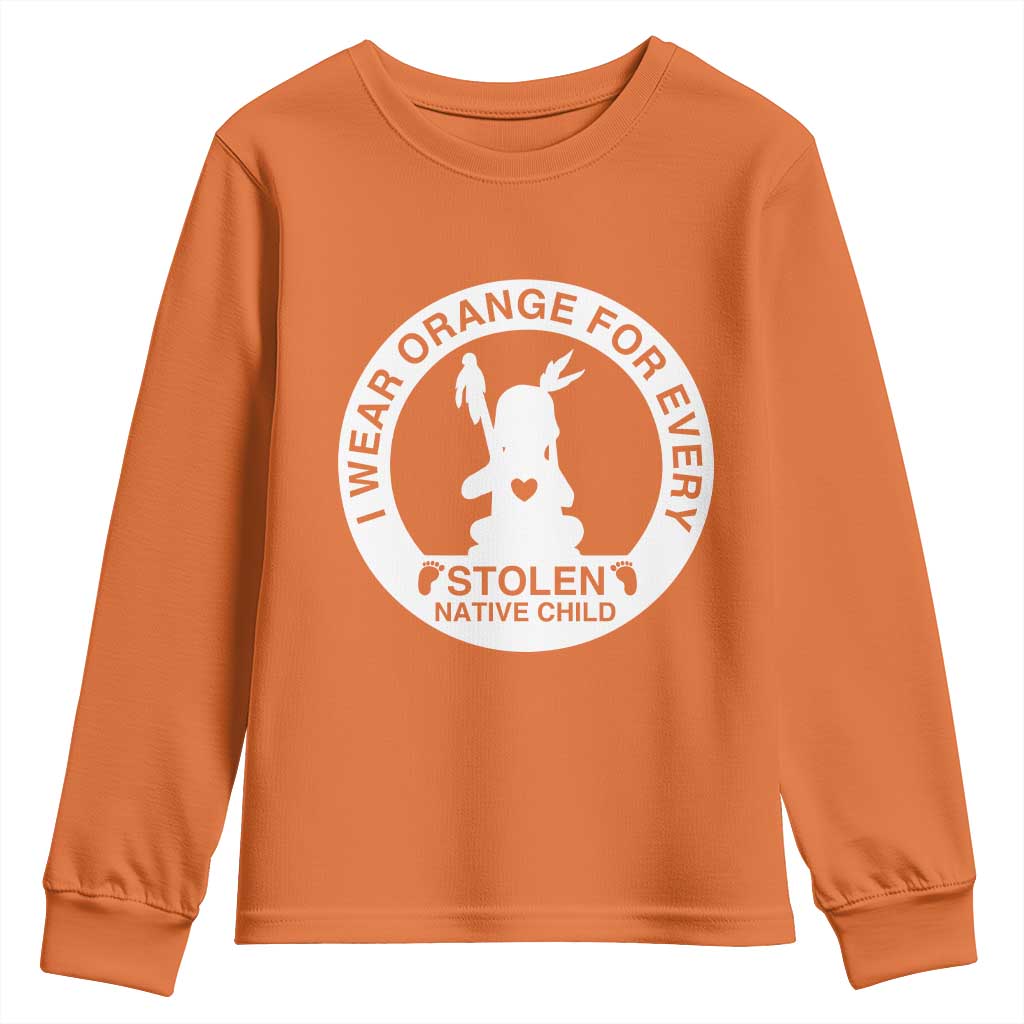 I Wear Orange For Every Stolen American Native Child Youth Sweatshirt Bring Our Children Home Orange Day TS10 Orange Print Your Wear
