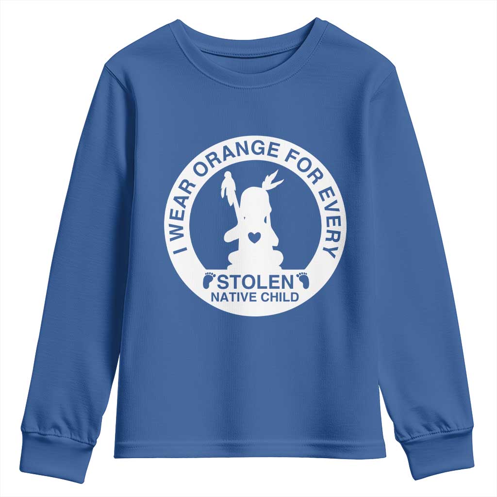 I Wear Orange For Every Stolen American Native Child Youth Sweatshirt Bring Our Children Home Orange Day TS10 Royal Blue Print Your Wear