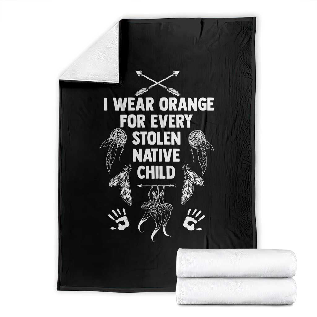 I Wear Orange For Every Stolen American Native Child Throw Blanket TS10 Black Print Your Wear