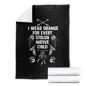 I Wear Orange For Every Stolen American Native Child Throw Blanket TS10 Black Print Your Wear