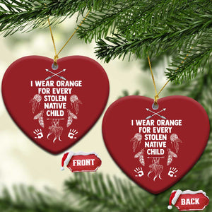 I Wear Orange For Every Stolen American Native Child Christmas Ornament TS10 Heart Red Print Your Wear