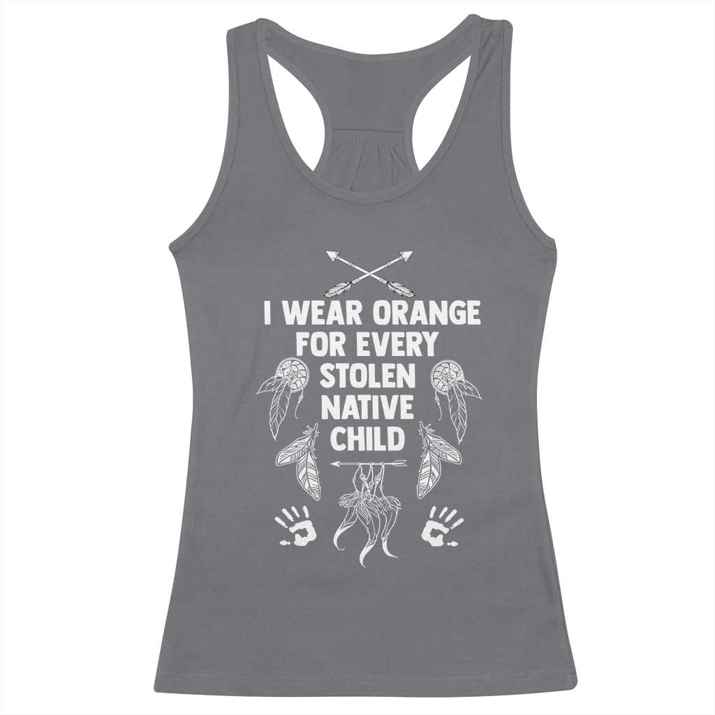 I Wear Orange For Every Stolen American Native Child Racerback Tank Top TS10 Charcoal Print Your Wear