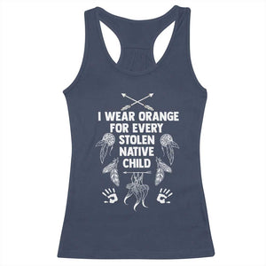 I Wear Orange For Every Stolen American Native Child Racerback Tank Top TS10 Navy Print Your Wear