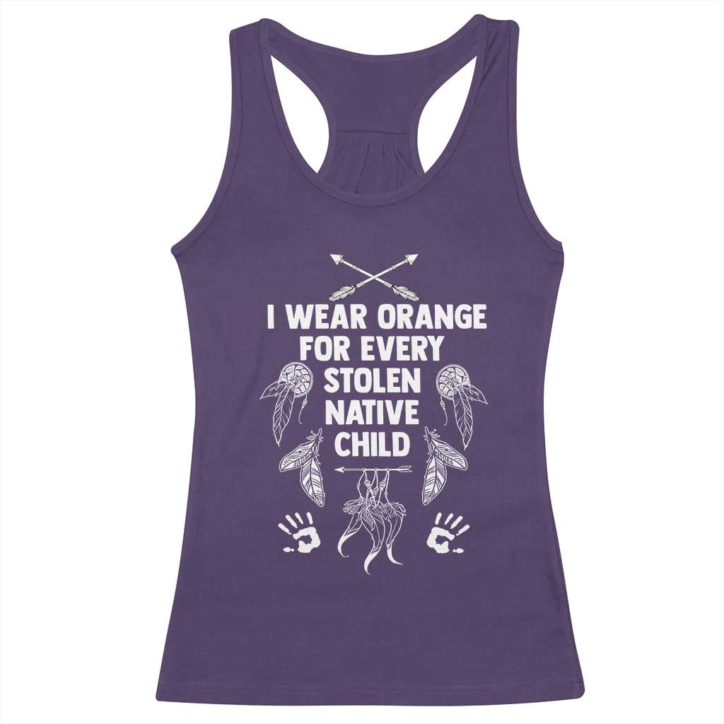 I Wear Orange For Every Stolen American Native Child Racerback Tank Top TS10 Purple Print Your Wear