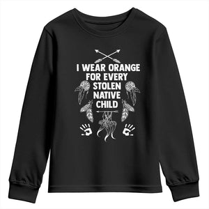 I Wear Orange For Every Stolen American Native Child Youth Sweatshirt TS10 Black Print Your Wear