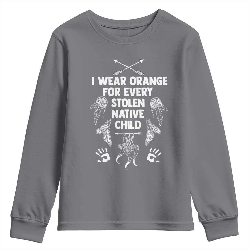 I Wear Orange For Every Stolen American Native Child Youth Sweatshirt TS10 Charcoal Print Your Wear