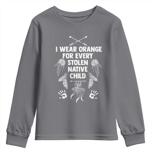 I Wear Orange For Every Stolen American Native Child Youth Sweatshirt TS10 Charcoal Print Your Wear
