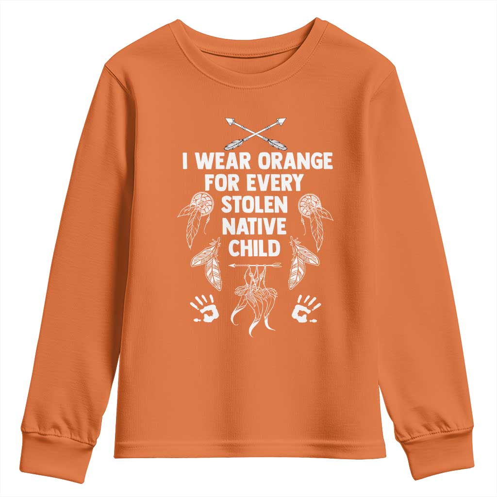 I Wear Orange For Every Stolen American Native Child Youth Sweatshirt TS10 Orange Print Your Wear