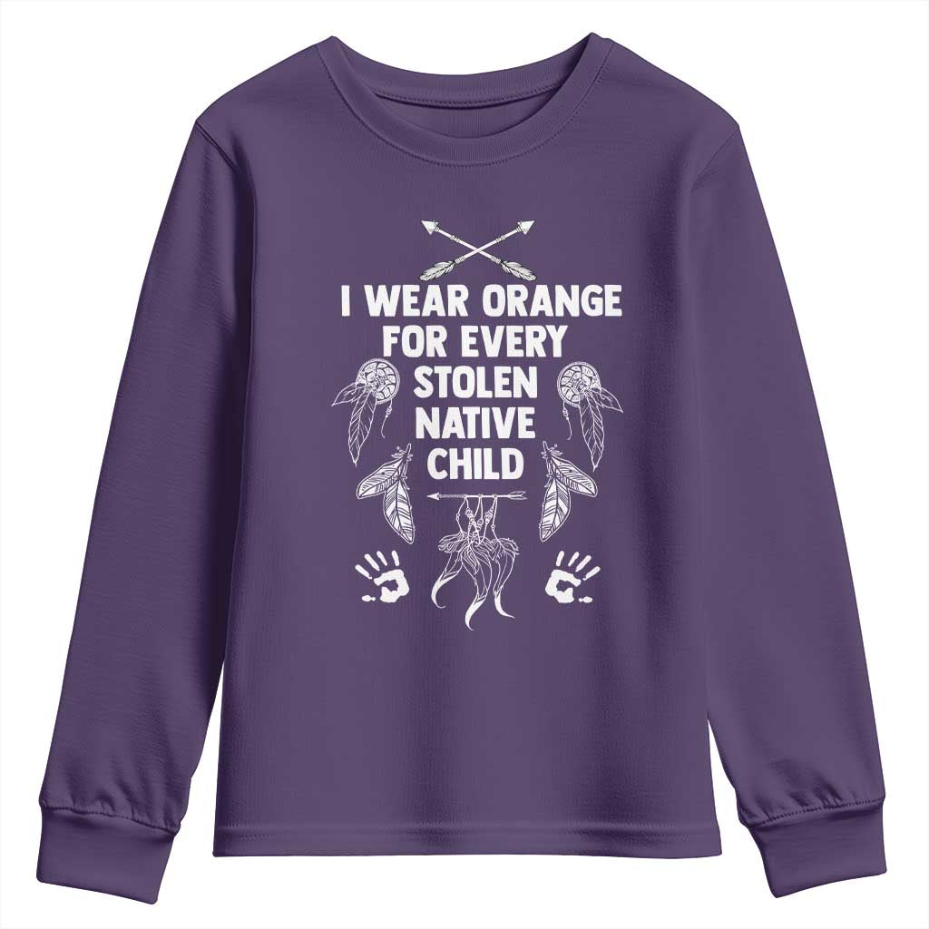 I Wear Orange For Every Stolen American Native Child Youth Sweatshirt TS10 Purple Print Your Wear