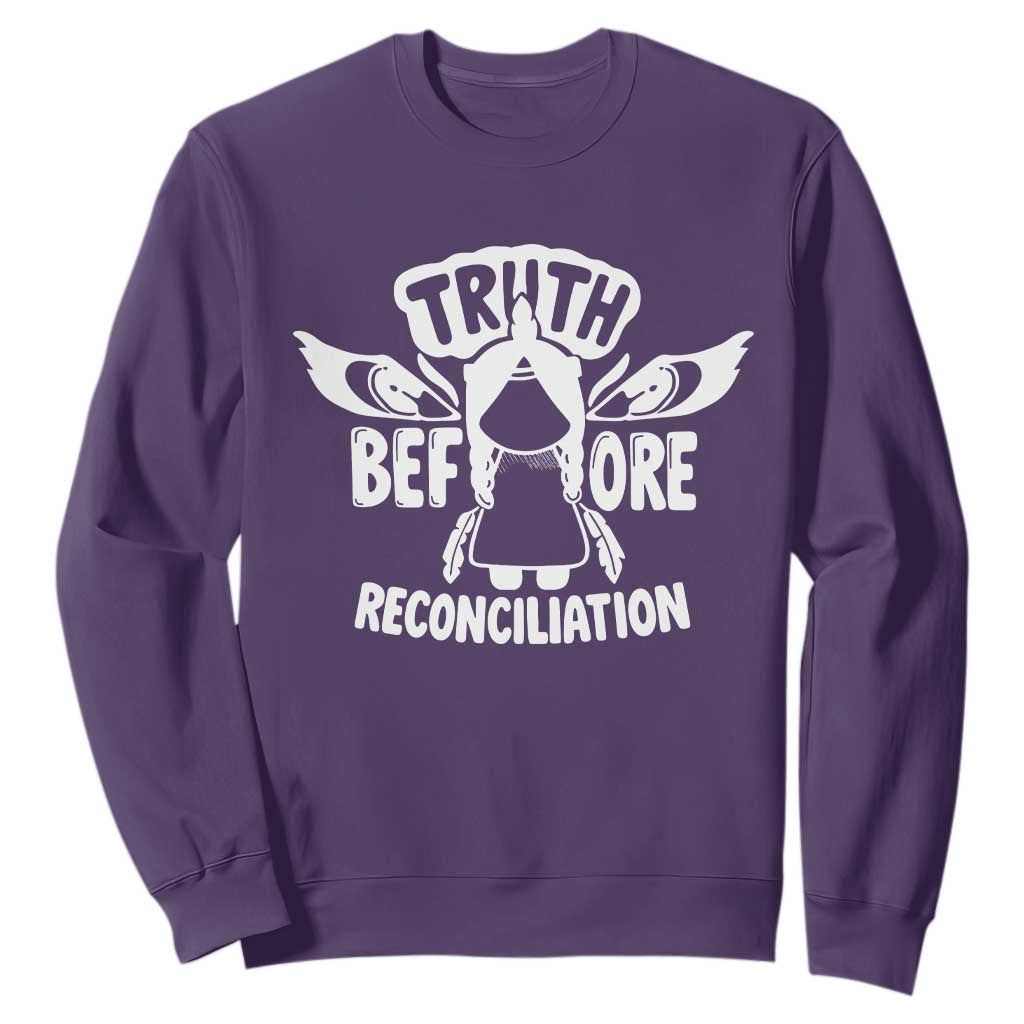 Native American Every Child Sweatshirt Truth Before Reconciliation TS10 Purple Print Your Wear