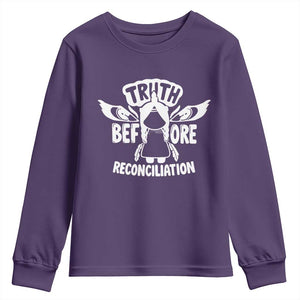 Native American Every Child Youth Sweatshirt Truth Before Reconciliation TS10 Purple Print Your Wear