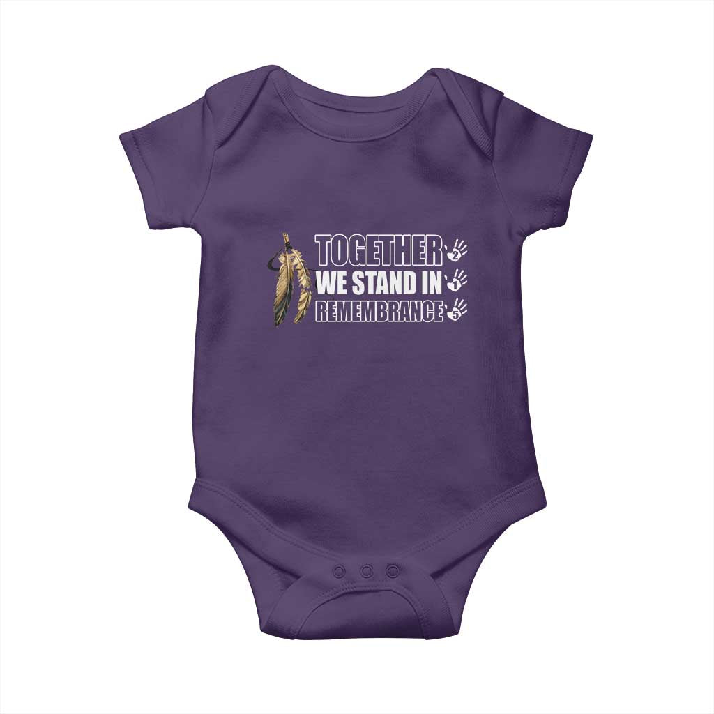 Native American Every Child Baby Onesie Together We Stand in Remembrance 215 Stolen Children TS10 Purple Print Your Wear