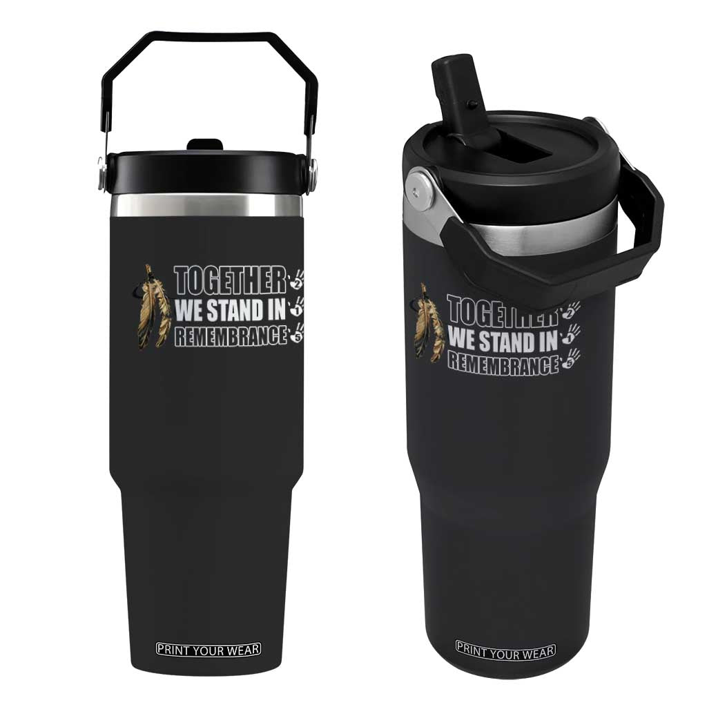 Native American Every Child Flip Straw Tumbler Together We Stand in Remembrance 215 Stolen Children TS10 One Size: 30 oz Black Print Your Wear