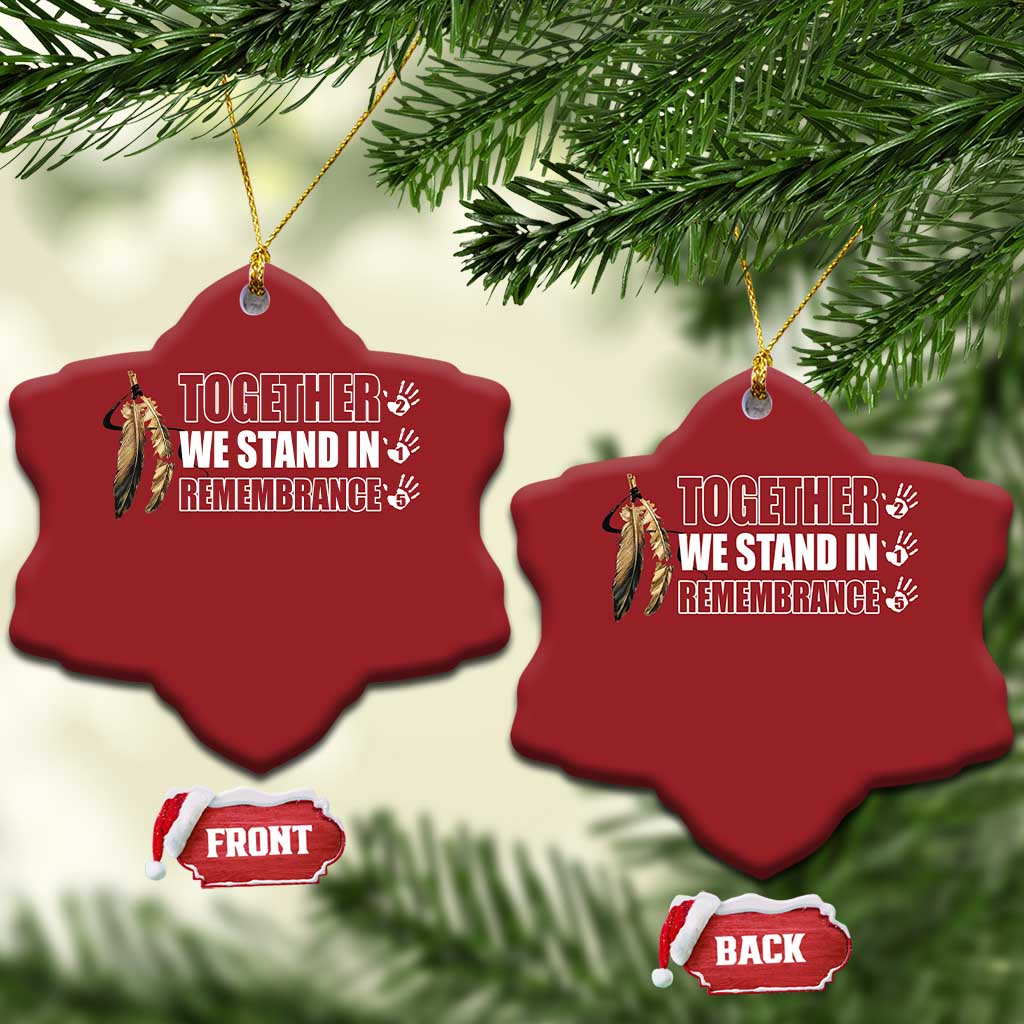 Native American Every Child Christmas Ornament Together We Stand in Remembrance 215 Stolen Children TS10 Snow Flake Red Print Your Wear
