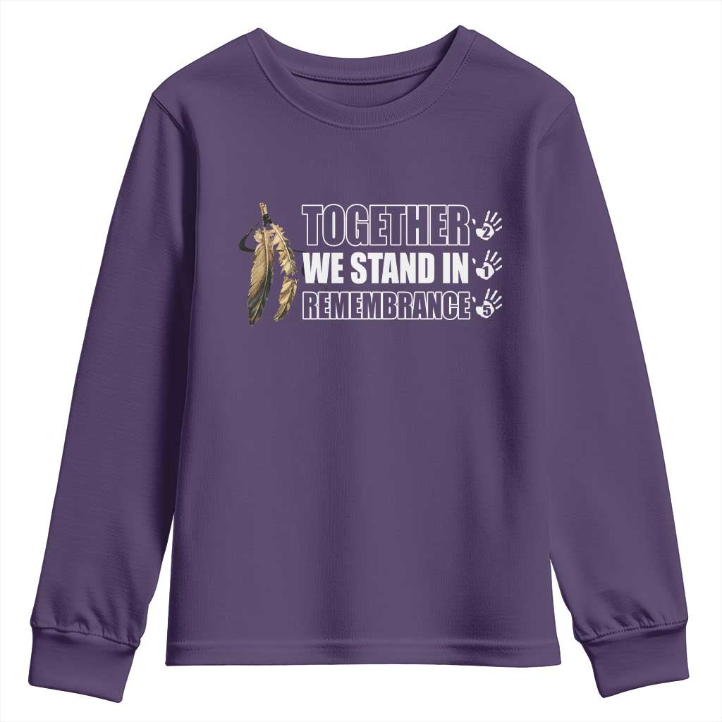 Native American Every Child Youth Sweatshirt Together We Stand in Remembrance 215 Stolen Children TS10 Purple Print Your Wear