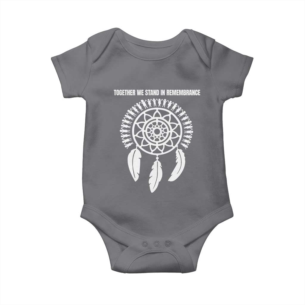 Native American Every Child Baby Onesie Together We Stand in Remembrance TS10 Charcoal Print Your Wear