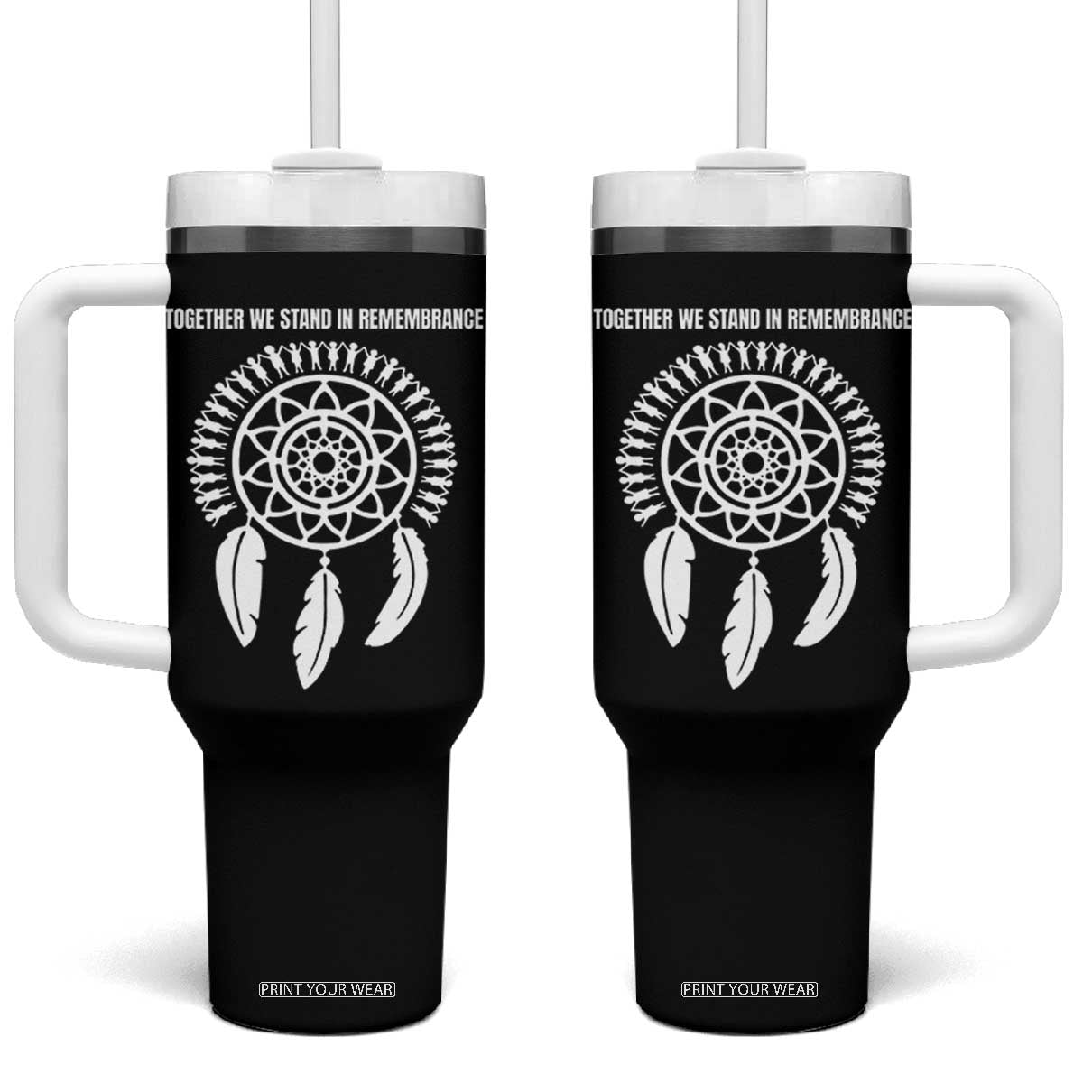 Native American Every Child Tumbler With Handle Together We Stand in Remembrance TS10 One Size: 40 oz Black Print Your Wear