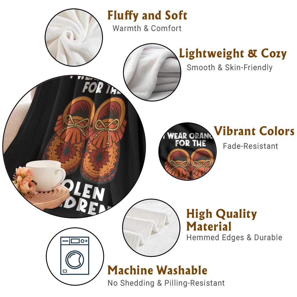 I Wear Orange For Every Stolen American Native Child Throw Blanket Orange Day TS10 Print Your Wear