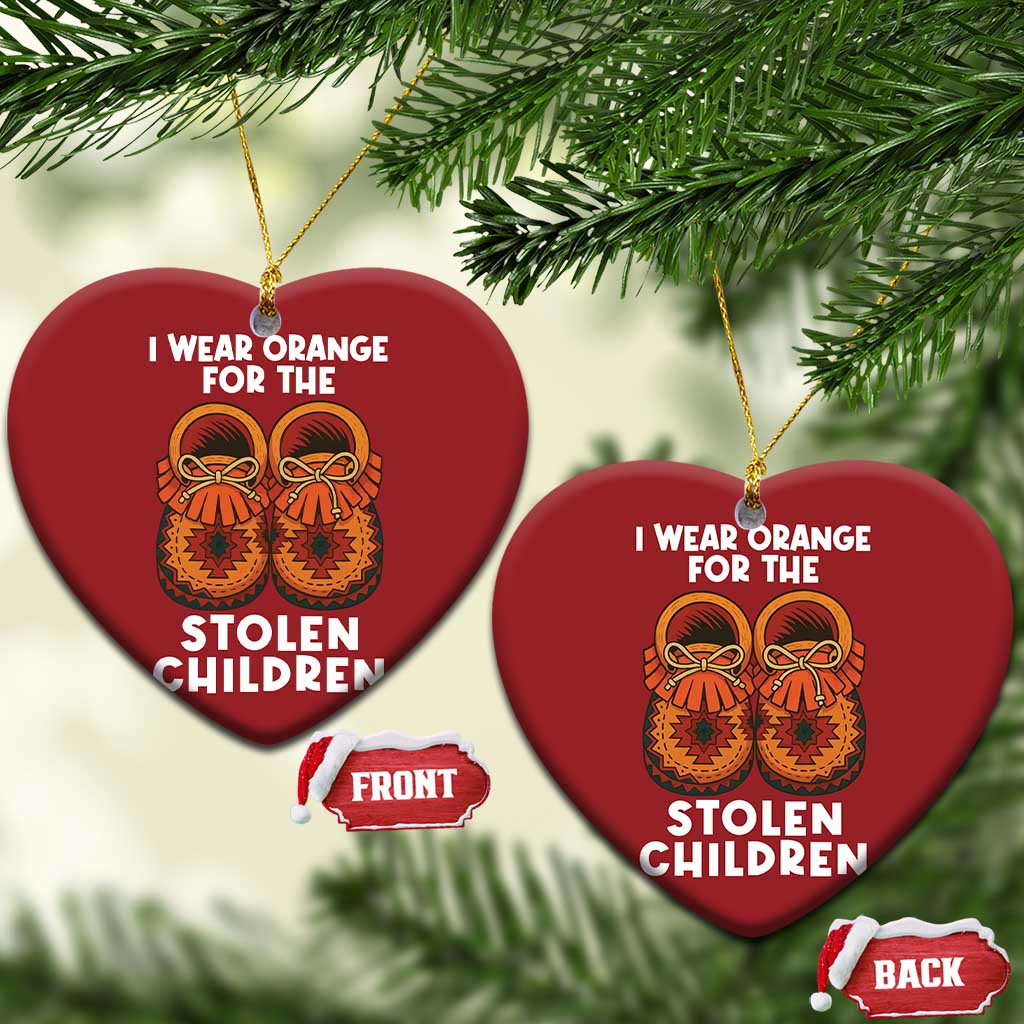 I Wear Orange For Every Stolen American Native Child Christmas Ornament Orange Day TS10 Heart Red Print Your Wear