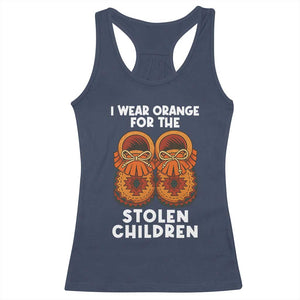 I Wear Orange For Every Stolen American Native Child Racerback Tank Top Orange Day TS10 Navy Print Your Wear