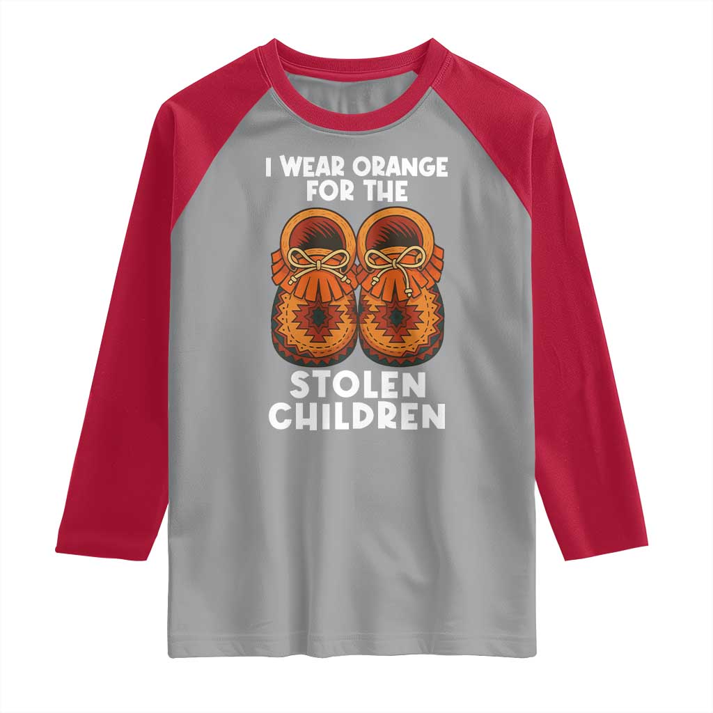 I Wear Orange For Every Stolen American Native Child Raglan Shirt Orange Day TS10 Sport Gray Red Print Your Wear