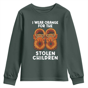 I Wear Orange For Every Stolen American Native Child Youth Sweatshirt Orange Day TS10 Dark Forest Green Print Your Wear
