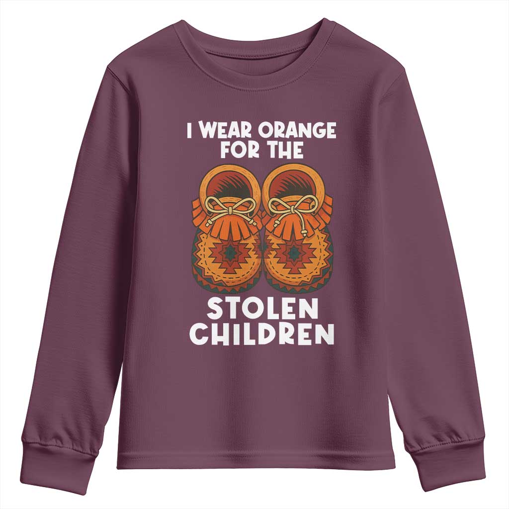 I Wear Orange For Every Stolen American Native Child Youth Sweatshirt Orange Day TS10 Maroon Print Your Wear