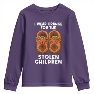 I Wear Orange For Every Stolen American Native Child Youth Sweatshirt Orange Day TS10 Purple Print Your Wear