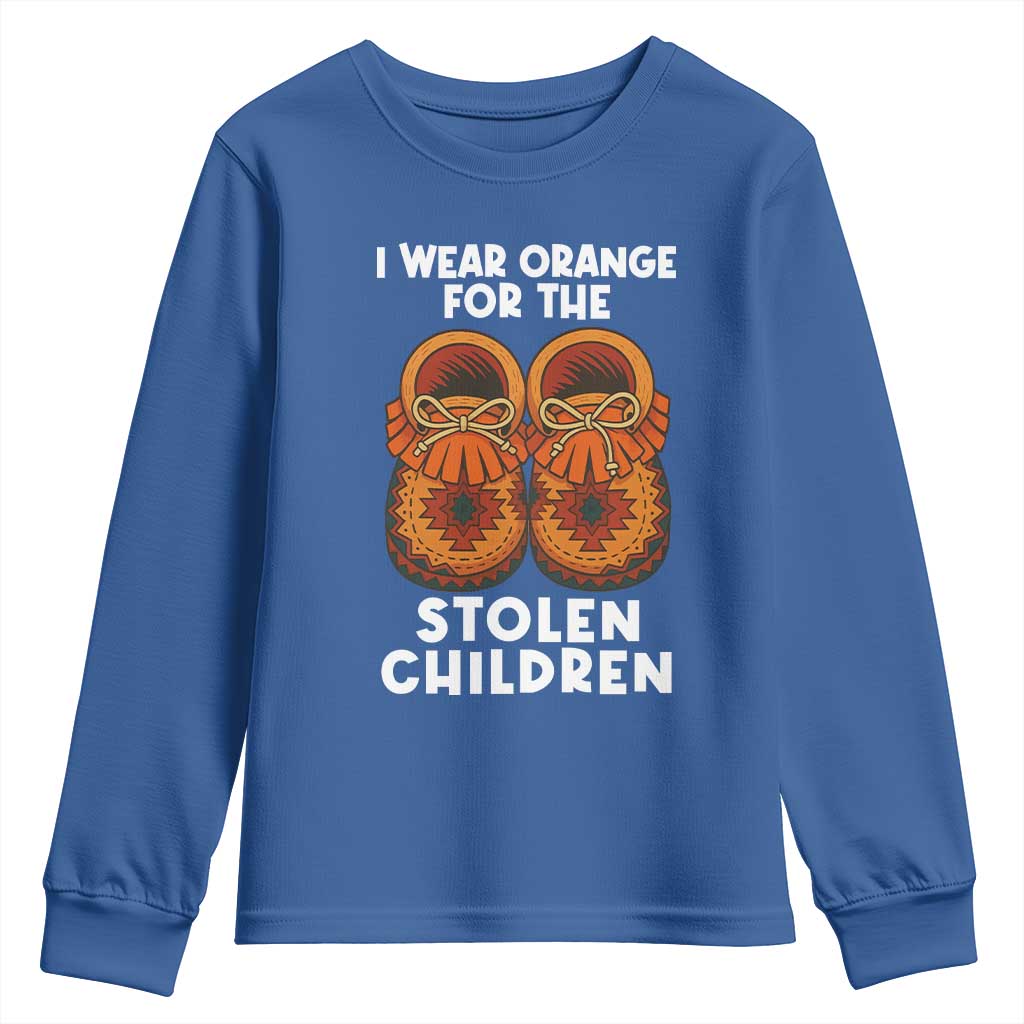 I Wear Orange For Every Stolen American Native Child Youth Sweatshirt Orange Day TS10 Royal Blue Print Your Wear